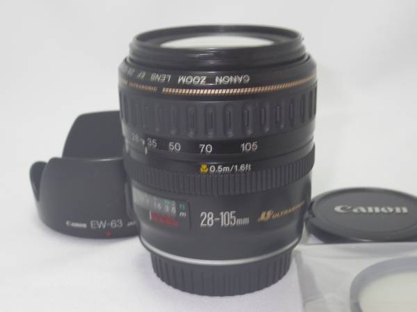 ○極美品○CANON EF 28-105mm F3.5-4.5 USM MACRO フード付 良品