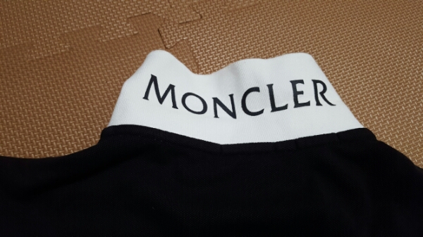 ポロシャツ モンクレール MONCLER L 襟裏ロゴ Lサイズ ブラック メンズ