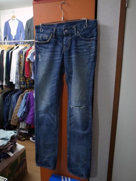 ヒステリックグラマー ダメージ加工 スタッズ ジーンズ/デニム S