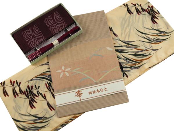 絽 夏 着物4点セット 絽つづれ 八寸 名古屋帯 Ｍ寸 rs-41 生成地