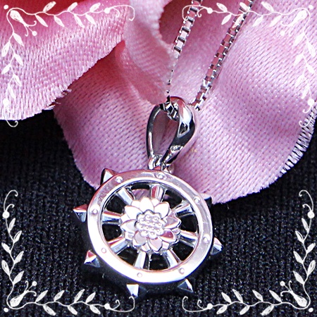 【1円～最落なし★】 マリン☆花 ネックレス pt850/900 Y665