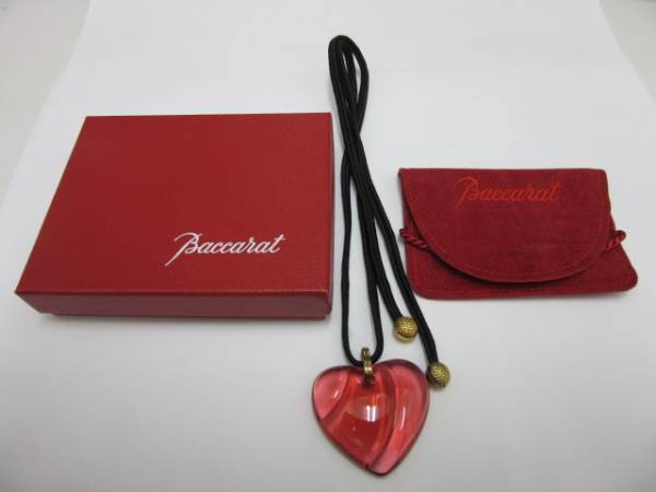 バカラ Baccarat ハート ネックレス クリスタル チョーカー レッド 