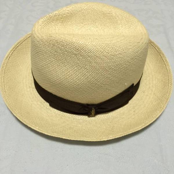 美品Borsalinoボルサリーノパナマハット帽子イタリア製５６