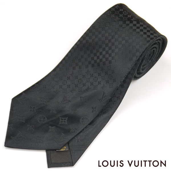 訳有/LOUIS VUITTON/ネクタイ/ミックス モノグラム/黒/47779
