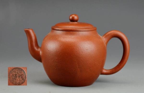 工芸品 中国美術 紫砂 朱泥 刻梅花花鳥漢詩文 急須 茶壷 茶煎道具 時代物