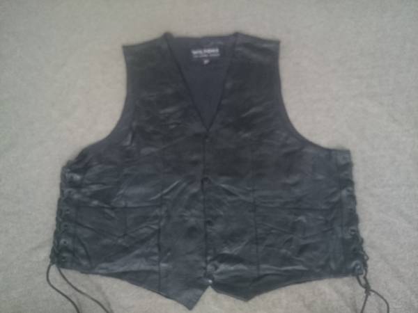 WILLSON サイドレース!スナップボタン・レザーベスト！中古良品