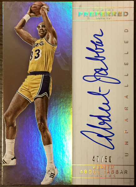 Abdul-Jabbar Kareem Panini 2014-15 Preferred on card Auto 31⁄50 
