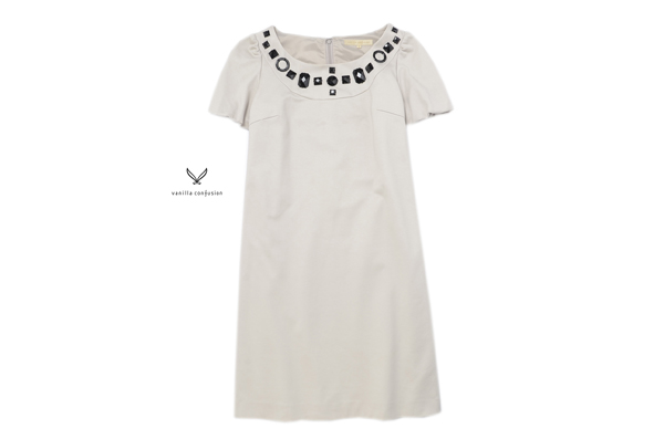 美品★ヴァニラコンフュージョン★上品！ビジューワンピースP270