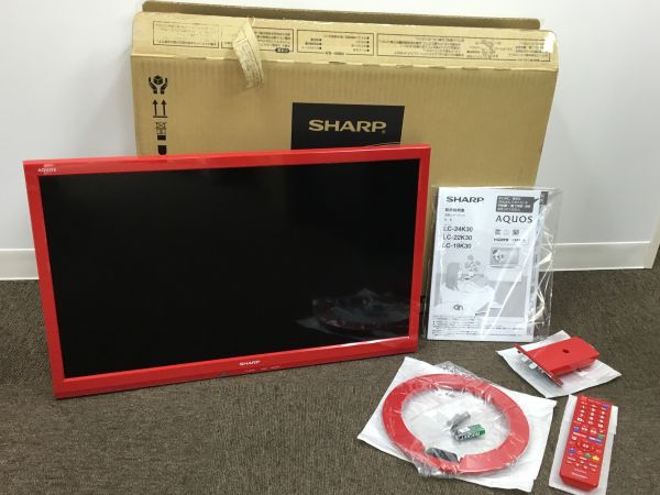 SHARPシャープ AQUOS 液晶テレビ 24型 LC-24K30-R 5年保証○fah 映像