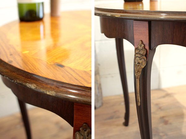 英国アンティーク◇猫脚ラウンドコーヒーテーブル/古木机/家具