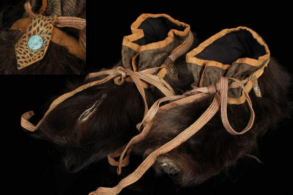 【彩葉】古き時代 毛靴 具足 時代甲冑 武具 古美術品 G