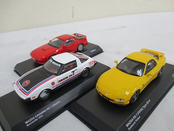 京商 1/43 サバンナ RX-7 ボンネビル，FC3S GT-X，FD3S RS-R[梱0.1