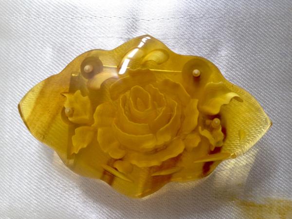 ☆ べっこう 鼈甲 薔薇 帯留 帯留め 時代物 骨董品 着物 gs2104