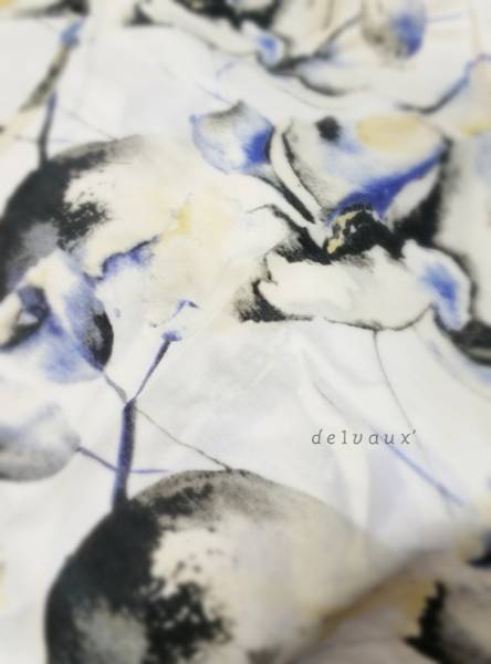 未使用 水彩 フラワープリント トップス 花柄 ブラウス 白