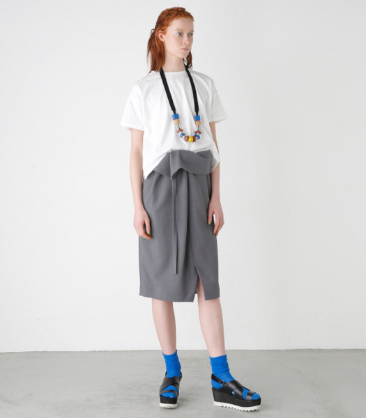 エンフォルド☆enfold 2016新作人気完売品 スカー グレー新品(ひざ丈  