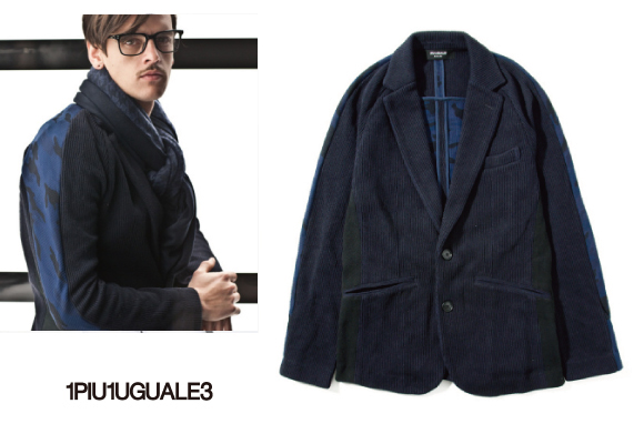 1piu1uguale3 relax 鹿の子 迷彩 ジャケット スウェットTシャツS