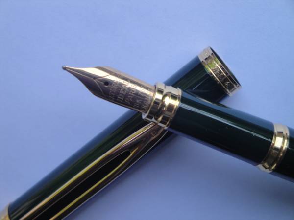 ウォーターマン IDEAL 18K、グリーン、M マーブルグリーンWATERMAN