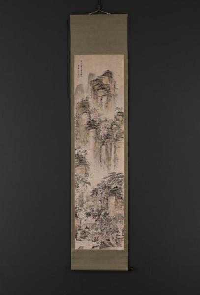 【伝来】y11762〈浦上春琴〉山水図 文人画家 浦上玉堂長子 岡山