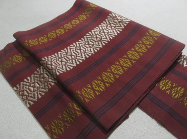 ★着物10★ 1円 絹 博多織 独鈷 名古屋帯 ☆☆☆