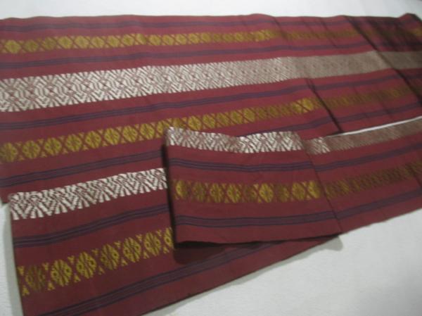 ★着物10★ 1円 絹 博多織 独鈷 名古屋帯 ☆☆☆