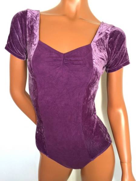 ＦＲＥＥＤチャコットレオタードＬ紫ベロアシャーリング男性も