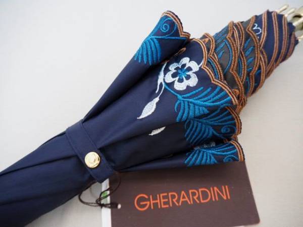 GHERARDINI ゲラルディーニ☆1級遮光 晴雨兼用 日傘 長傘/紺