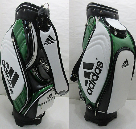 新品 adidas/アディダス QR437 CORE キャディバッグ 白黒緑