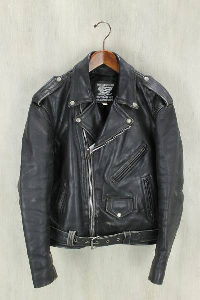 AMERICAN NOSTALGIA◆ダブルライダースジャケット/-/レザー/B…