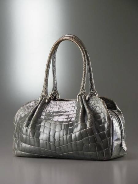 D7597*伊製*フェルモダ*リアルクロコダイルレザーハンドバッグ