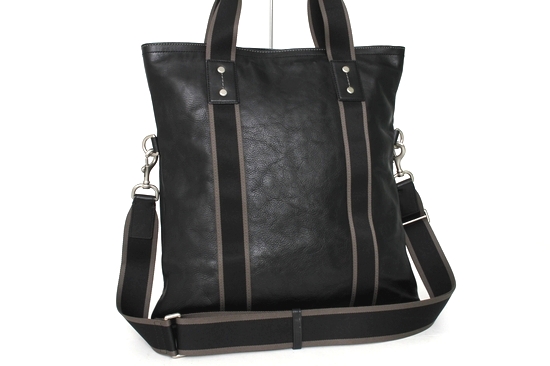 1円～ 美品 COACH コーチ レザー メンズ 2WAY トート バッグ 黒 【公式