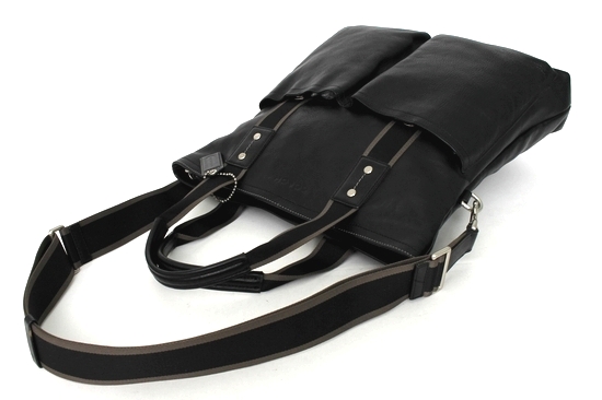 1円～ 美品 COACH コーチ レザー メンズ 2WAY トート バッグ 黒 【公式