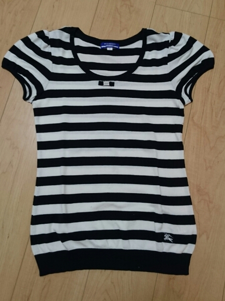 バーバリー・ブルーレーベル☆半袖ボーダー柄ニット