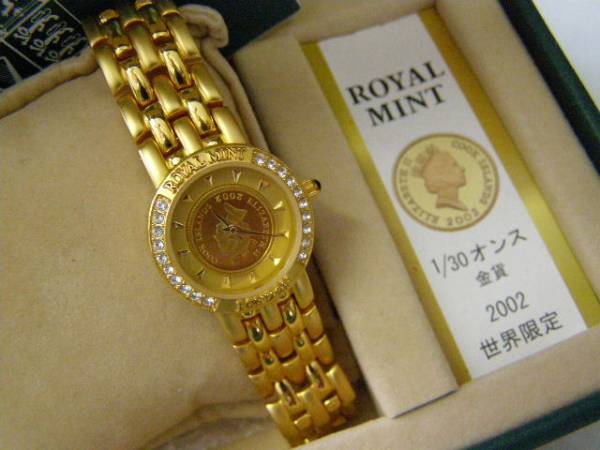 ROYAL　MINT2002年限定24Kゴールドコイン時計