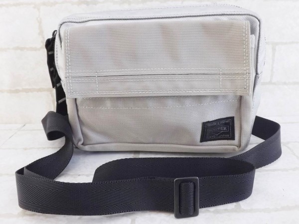 極美品 ポーター PORTER ショルダー バッグ シルバー *＃ 46612 メンズ
