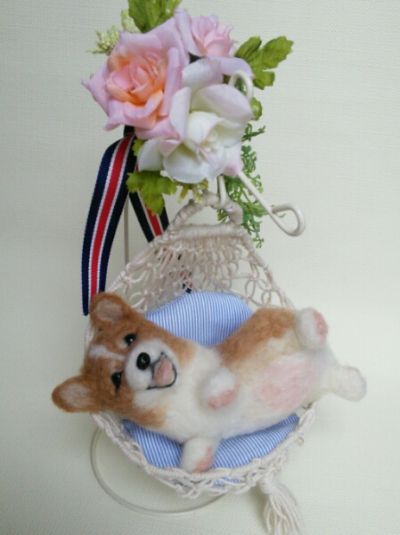 コーギー★犬★ハンギングチェア★羊毛フェルト★ハンドメイド