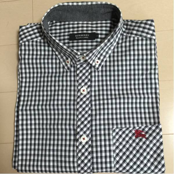 美品【バーバリー】ボタンダウンシャツ M ギンガムチェック BURBERRY