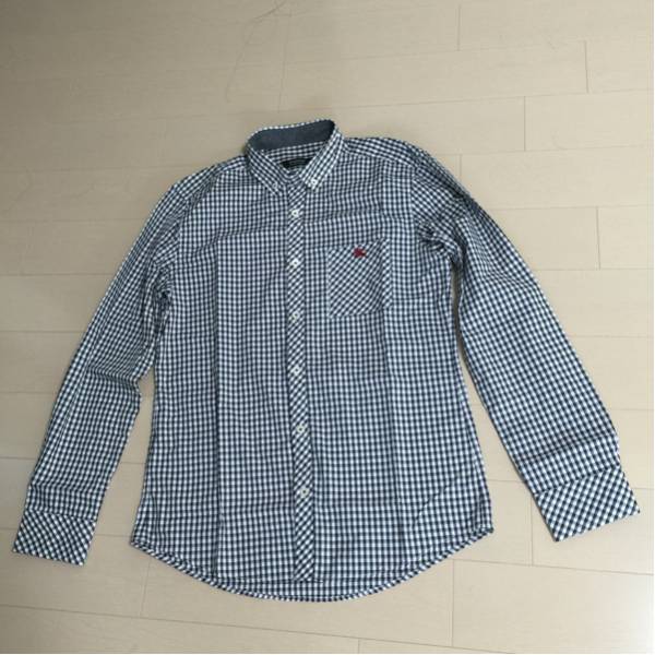 美品【バーバリー】ボタンダウンシャツ M ギンガムチェック BURBERRY