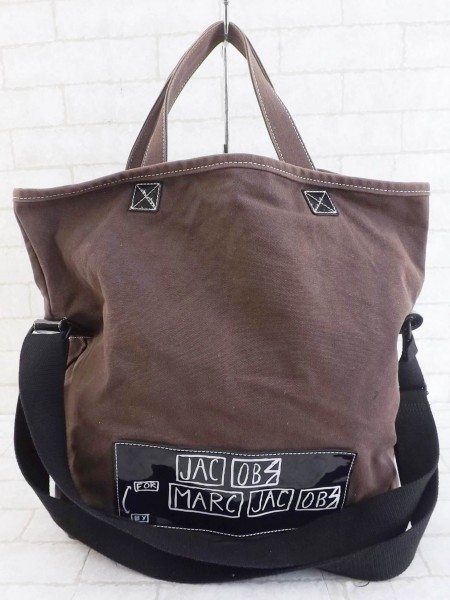 マークジェイコブス 2WAY キャンバス トート バッグ 茶 ＃ 49160 