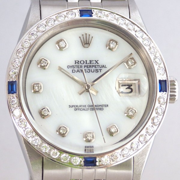 極美品 ロレックス デイトジャスト 10PダイヤMOP OH済 ROLEX箱付