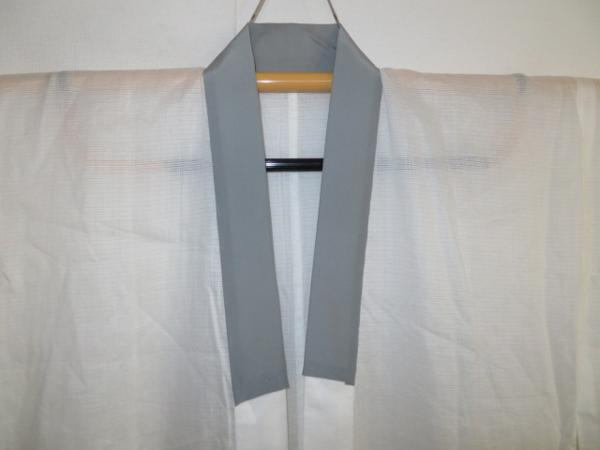 壱4084 本麻横絽単衣長襦袢 裄68К丈139 白地 珍品 新品級