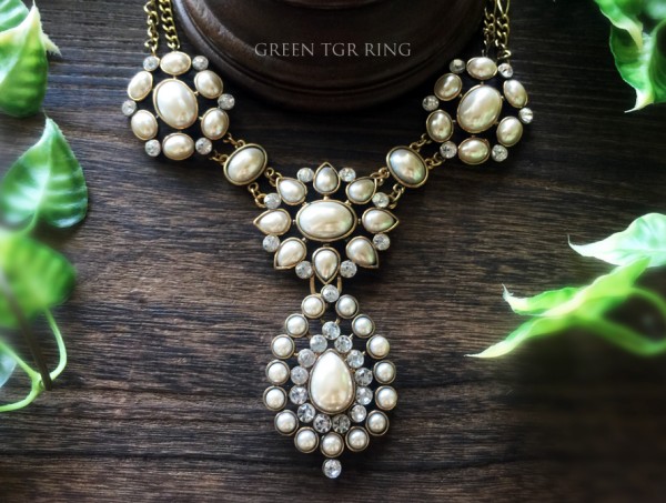 USAヴィンテージ◆豪華！美品Ｆパール迫力ビジュー ネックレス