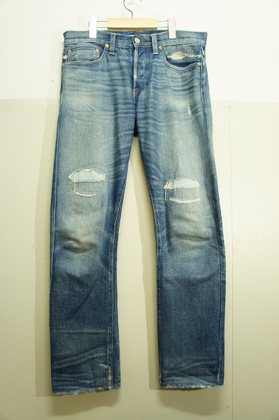 13SS ロンハーマンRon Hermanリペアデニムパンツ PORTLAND青903G