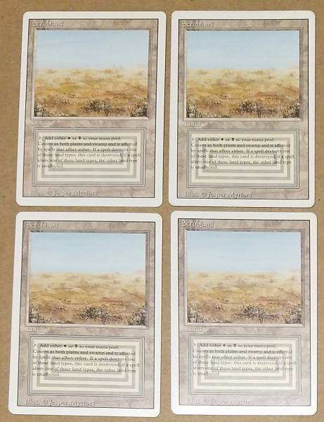 ☆MTG・英語版・リバイズド・Scrubland 4枚 セット
