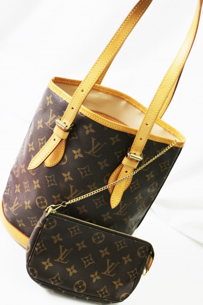 LV ルイヴィトン モノグラム バケット PM ハンドバッグ △9Z446 ルイ 