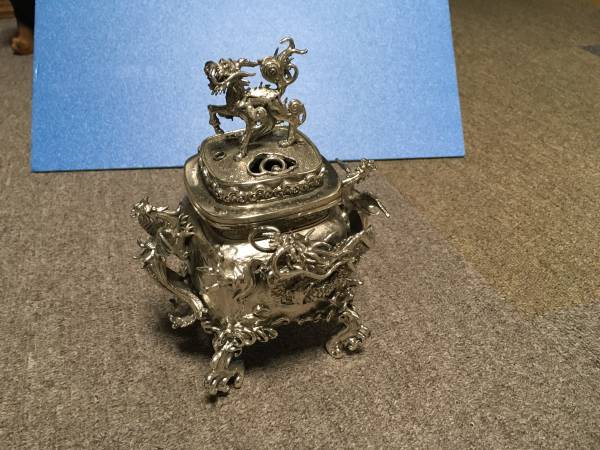伝統工芸 高岡銅器 蝋型鋳物原型師 須賀月芳 細工香炉 送料込 【公式通販】