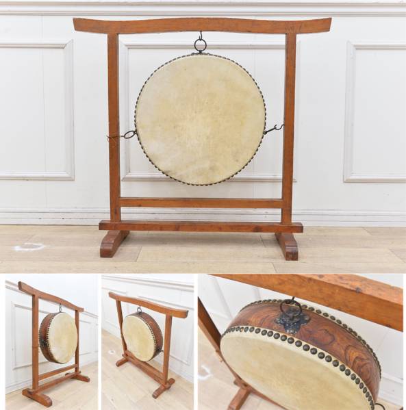 LC12 欅けやき 刳り抜き46cm 吊り太鼓 平太鼓 和太鼓 寺院仏具