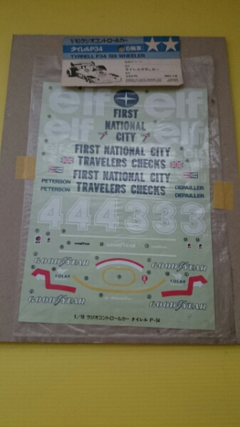 田宮 1/10 RC タイレルP34 シックス ホイラー ステッカー未開封