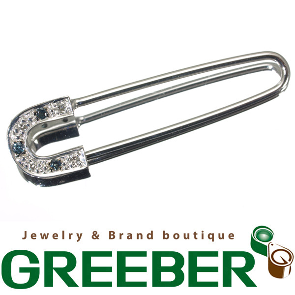 QVC ダイヤ アレキサンドライト K18WG ピンブローチ QVC 0.74ct