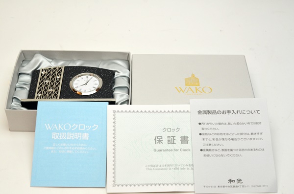【新品・未使用】和光　置時計 未使用 和光 WAKO ミニクロック 置時計 MYS018K 2016年 ブラック(一般