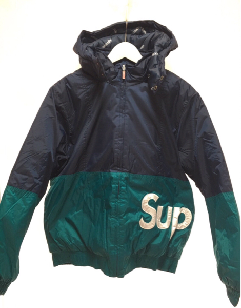 16AW SUPREME Sideline Side Logo Parka 紺 XL box logo 正規